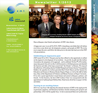 Cover ZMT Newsletter 01 2012