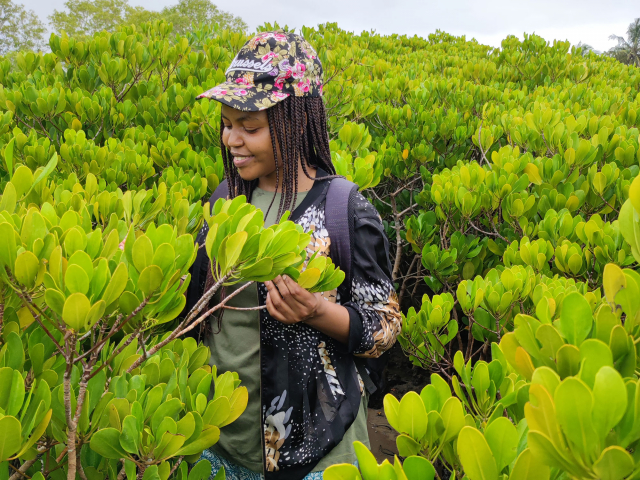 Debora Benjamen at field work in Tanzania