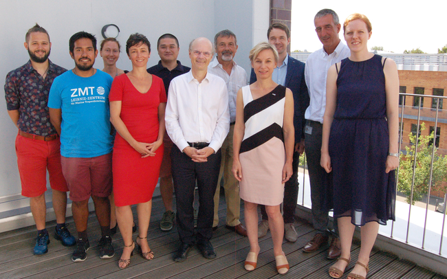 Pictured from left: Mirco Wölfelschneider, Daniel Hortua, Dr. Agnes Richard, Prof. Dr. Anna-Katharina Hornidge, Dr. Henry Wu, Dr. Enno Aufderheide, Dr. Werner Ekau, Prof. Dr. Hildegard Westphal, Tino Eichler, Dr. Nicolas Dittert, Dr. Claudia Schüller