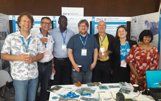 ZMT team at the institute's booth during the WIOMSA Symposium 2019 | Photo: ZMTo: Nils Moosdorf, ZMT
